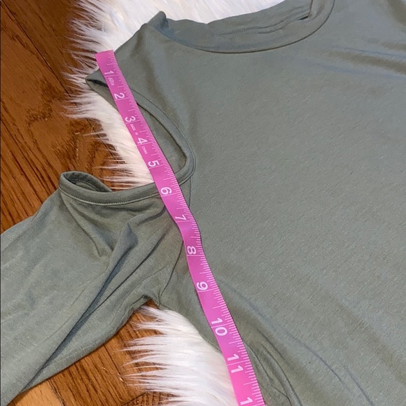 Topshop sea foam green cutout long sleeve shirt size 6 - Picture 6 of 13